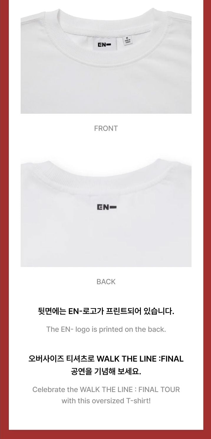 ENHYPEN - T-SHIRTS & HOODIE (WALK THE LINE : FINAL WORLD TOUR OFFICIAL MD) Nolae