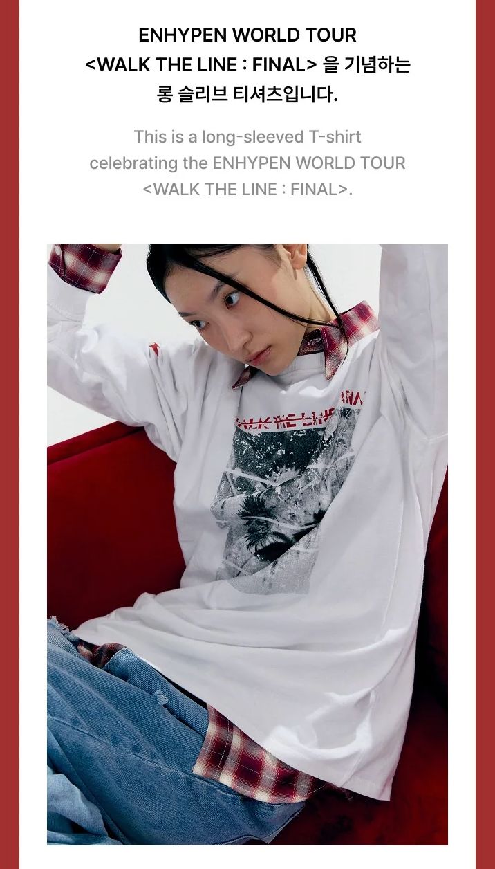ENHYPEN - T-SHIRTS & HOODIE (WALK THE LINE : FINAL WORLD TOUR OFFICIAL MD) Nolae