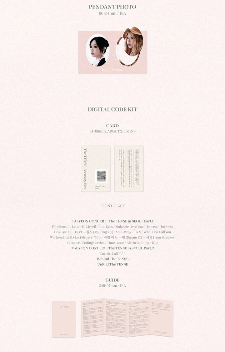 TAEYEON - CONCERT THE TENSE MEMORY BOX Nolae