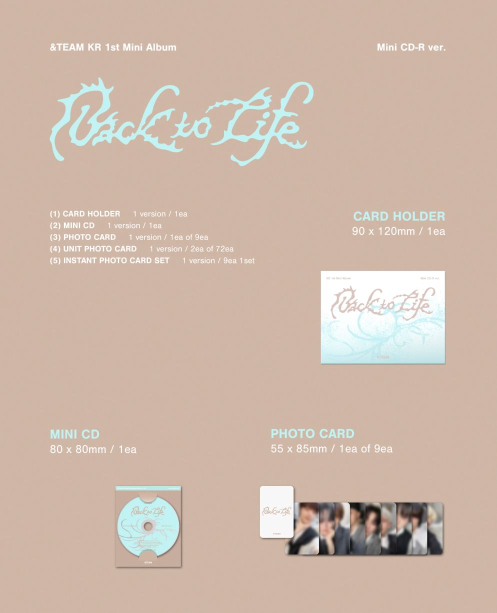 &TEAM - BACK TO LIFE (1ST KOREAN MINI ALBUM) (PHOTOCARD BOX) (MINI CD VER.) Nolae