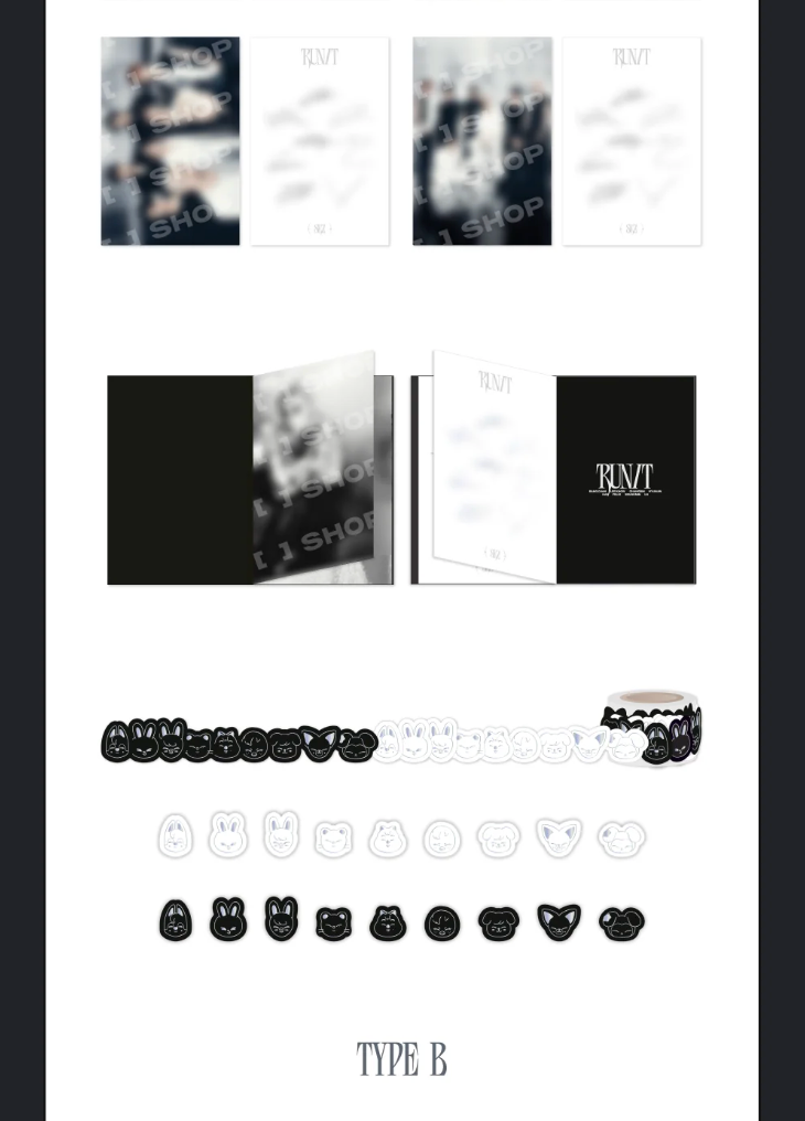 STRAY KIDS - POSTCARD BOOK & ROLL STICKER SET (WORLD TOUR 'RUN IT' MD)