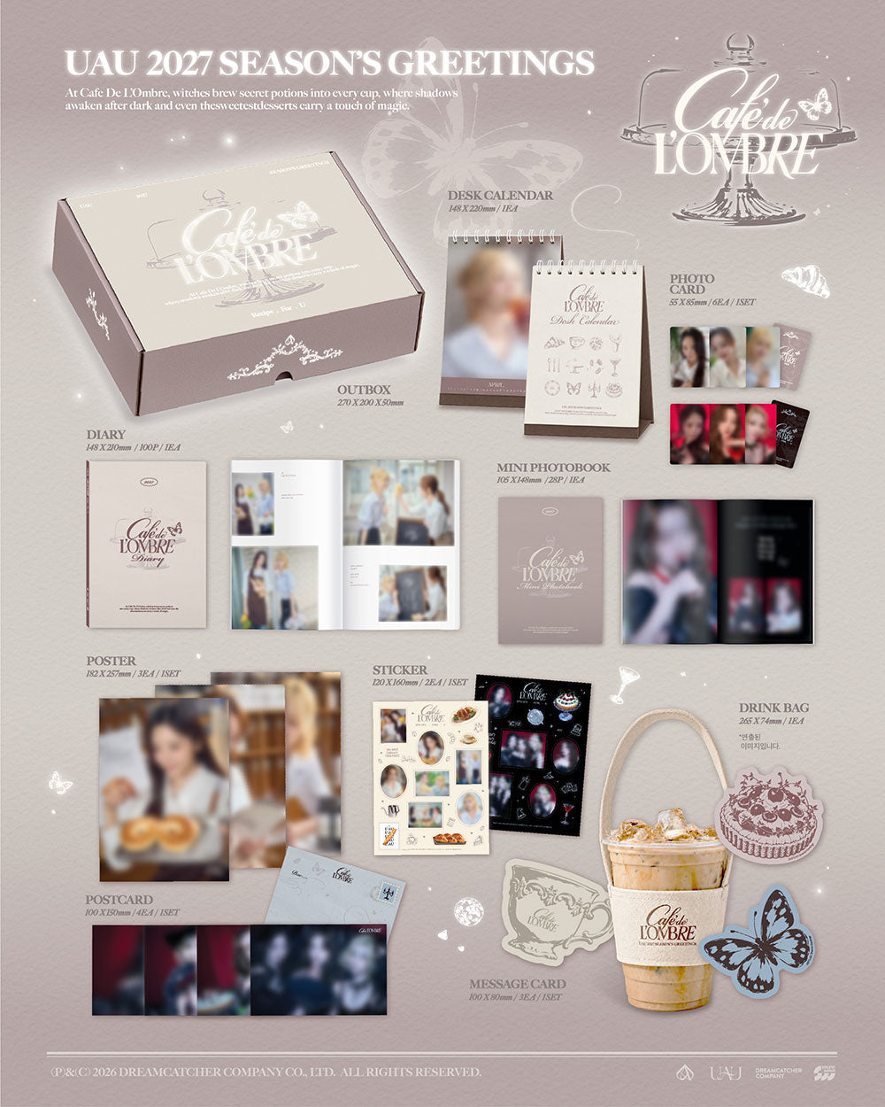 UAU (DREAMCATCHER) - 2027 SEASON'S GREETINGS (CAFE DE L'OMBRE_RECIPE . FOR . U) + Apple Music Gift