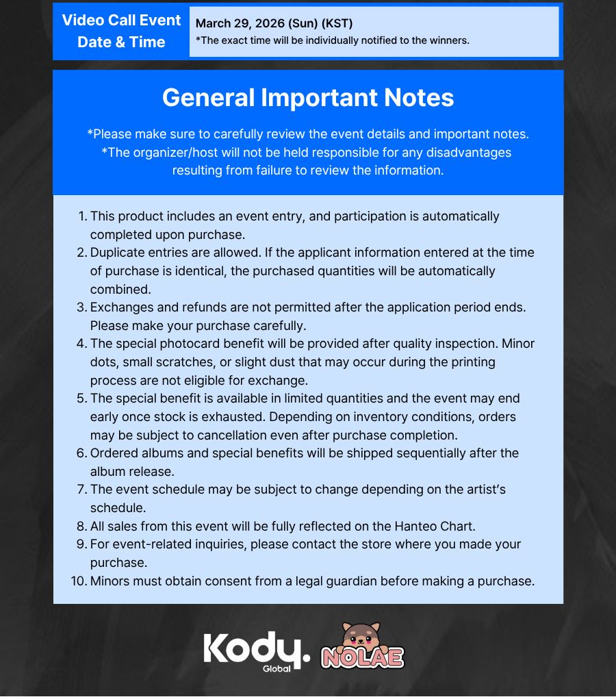 BIG OCEAN - THE GREATEST BATTLE (OFFICIAL NOLAE FANCALL) + NOLAE PHOTOCARD Nolae