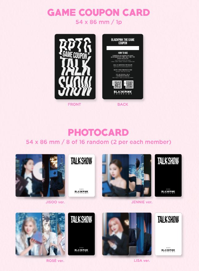 BLACKPINK - THE GAME PHOTOCARD COLLECTION (TALK SHOW) Nolae