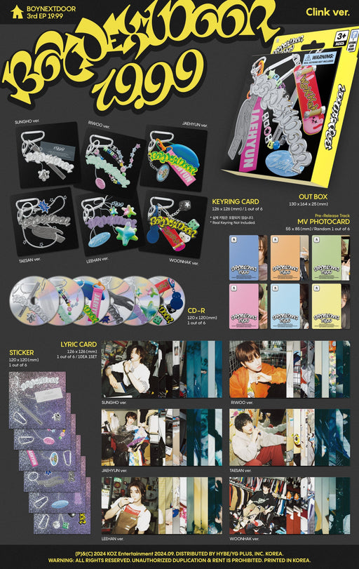 BOYNEXTDOOR - 19.99 (3RD EP) CLINK VER. + BDM Bookmark Nolae