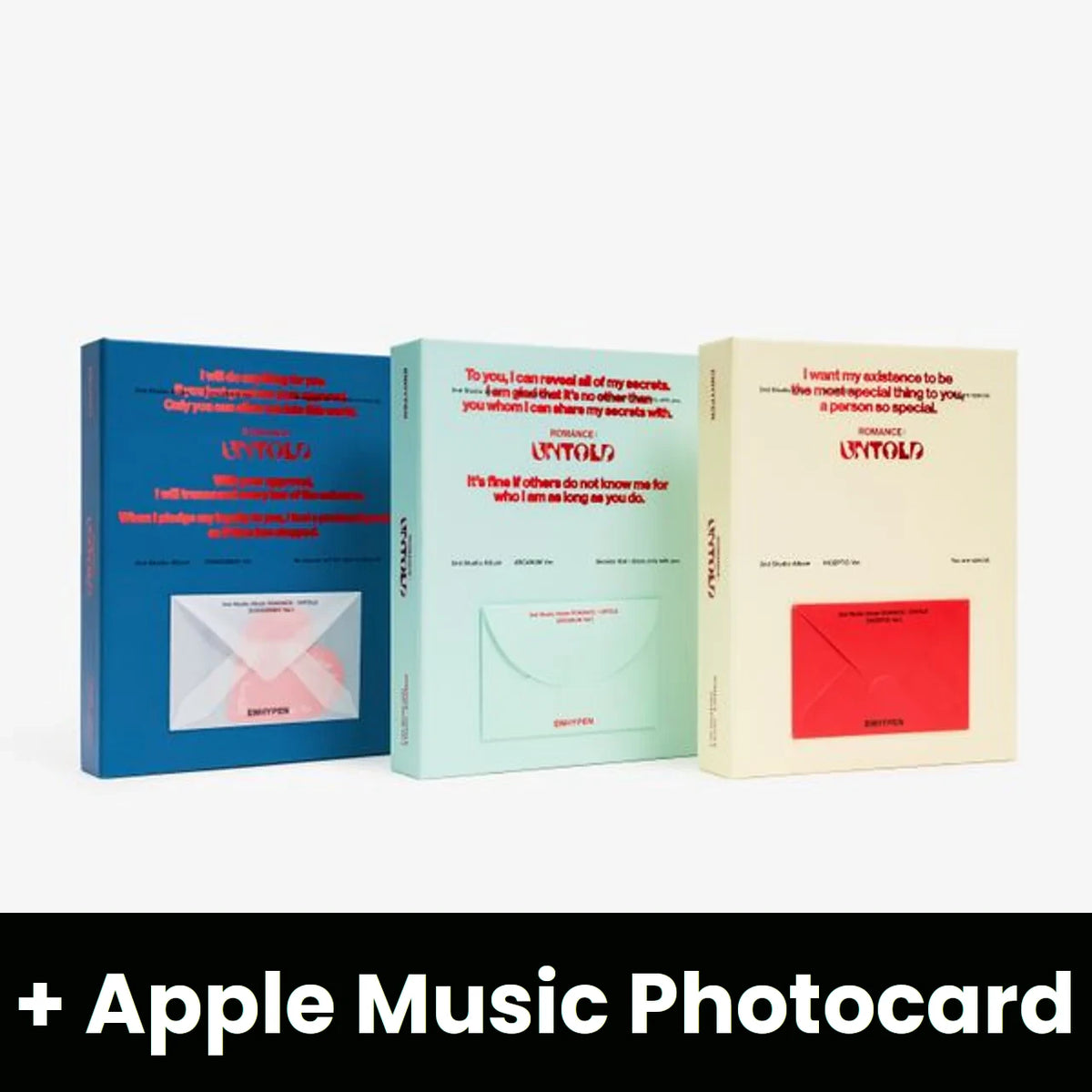 ENHYPEN - ROMANCE : UNTOLD (2ND STUDIO ALBUM) + Apple Music Photocard ...