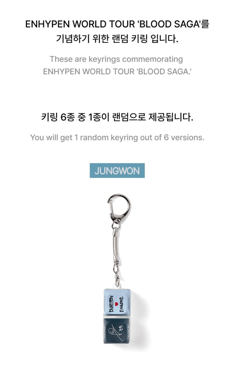 ENHYPEN - RANDOM KEYRING (WORLD TOUR 'BLOOD SAGA' MD) Nolae
