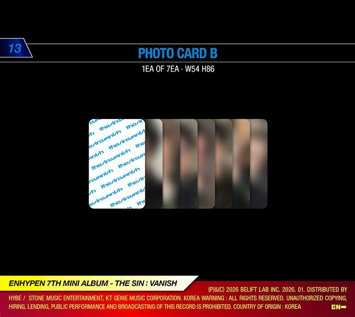 ENHYPEN - THE SIN: VANISH + WEVERSE GIFT Nolae