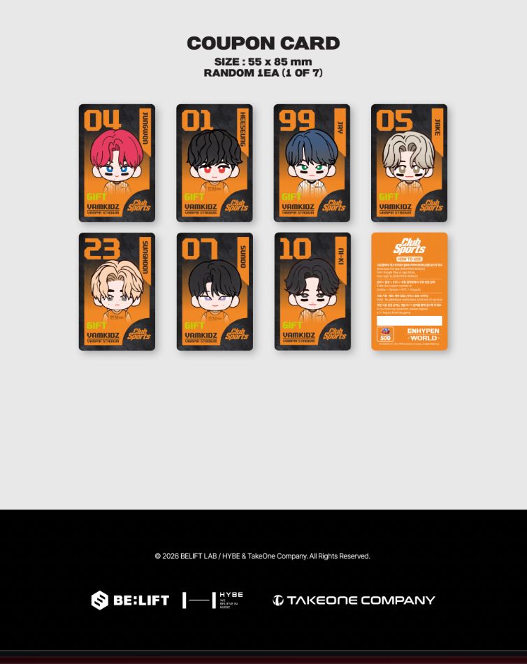 ENHYPEN - WORLD COUPON CARD COLLECTION (CLUB SPORTS VER.) Nolae