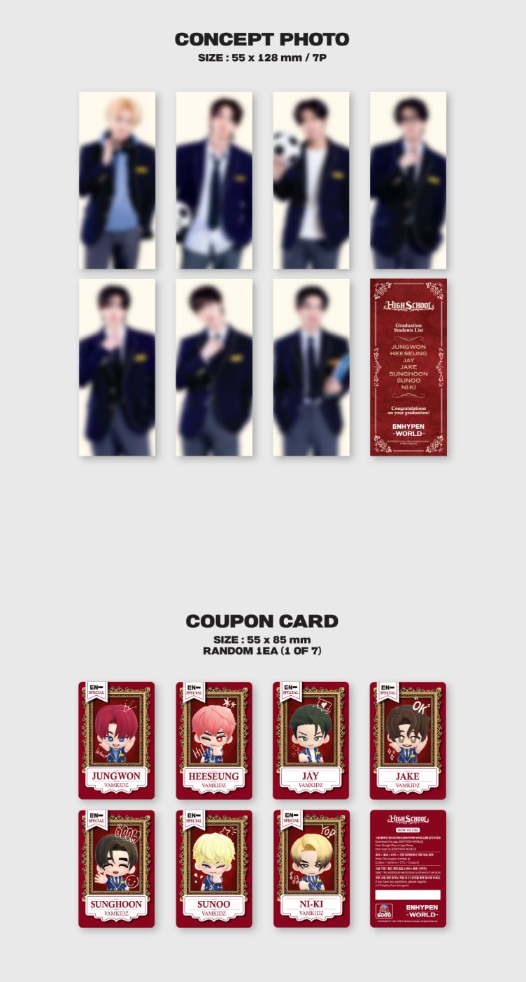 ENHYPEN - WORLD COUPON CARD COLLECTION (HIGH SCHOOL VER.)