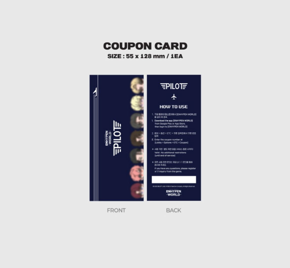 ENHYPEN - WORLD COUPON CARD COLLECTION (PILOT BASIC VER.) Nolae