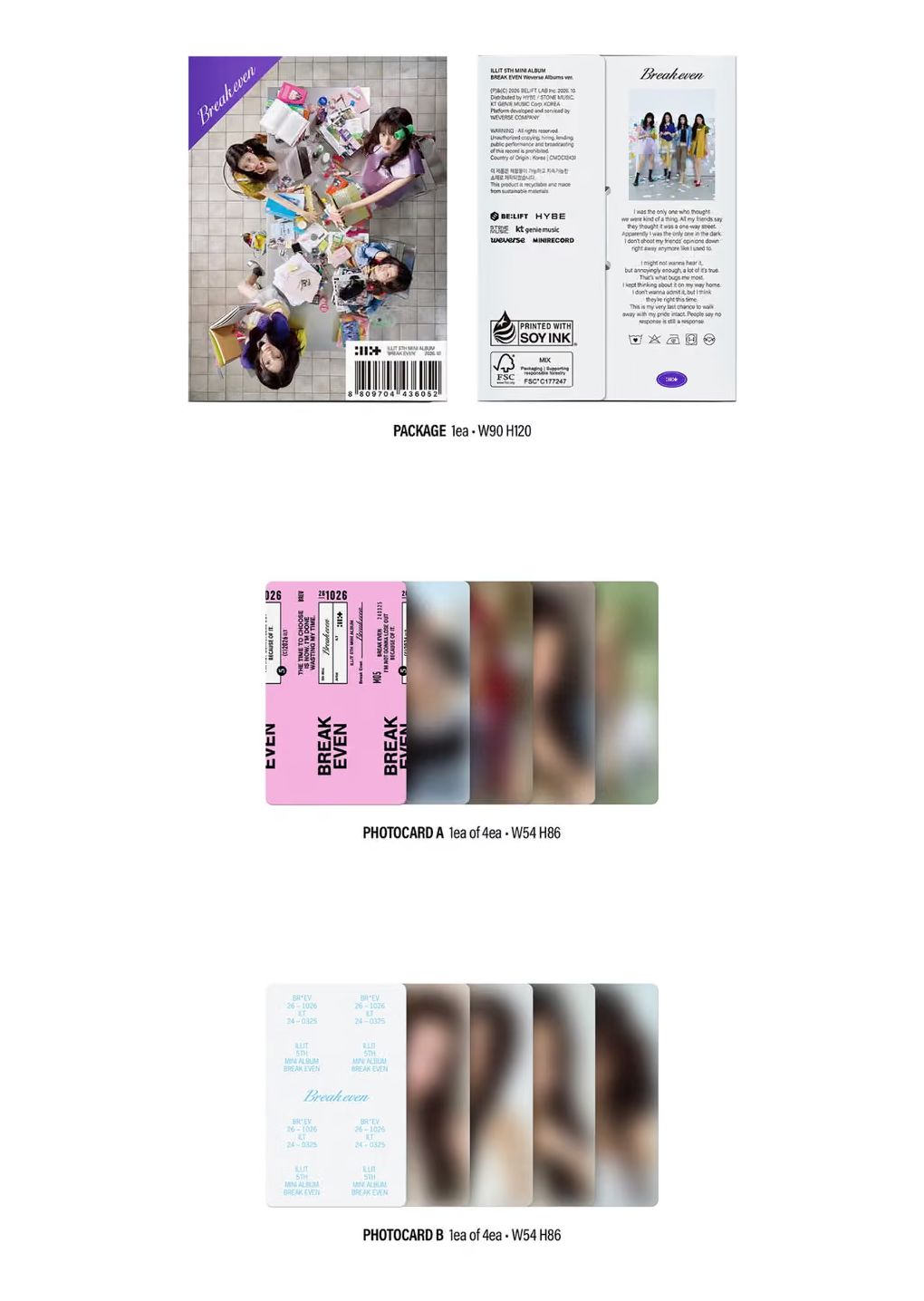 ILLIT - BREAK EVEN (WEVERSE ALBUMS VER.) + Weverse Gift Nolae