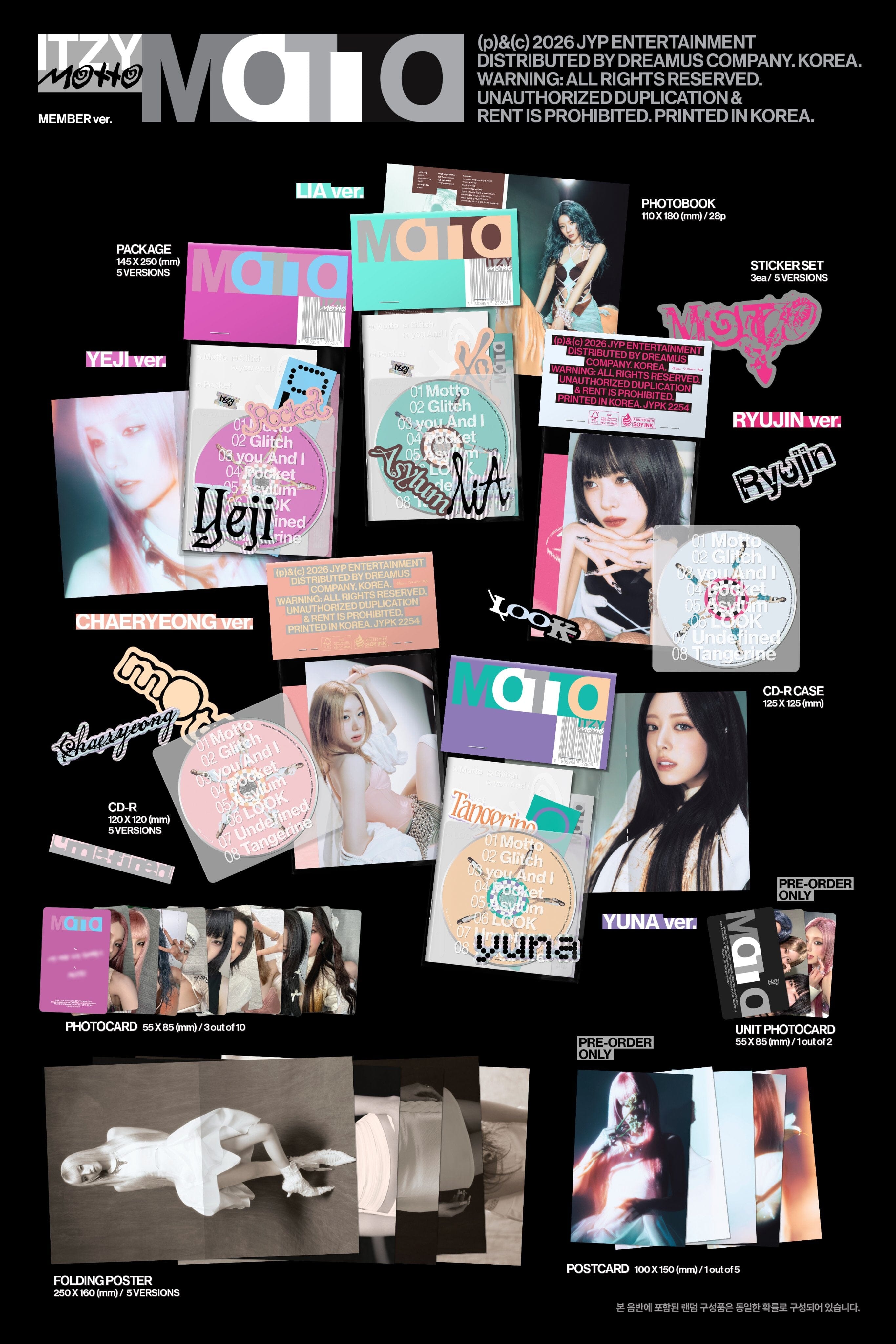 ITZY - MOTTO (MEMBER VER.) + FANS SHOP Gift Nolae