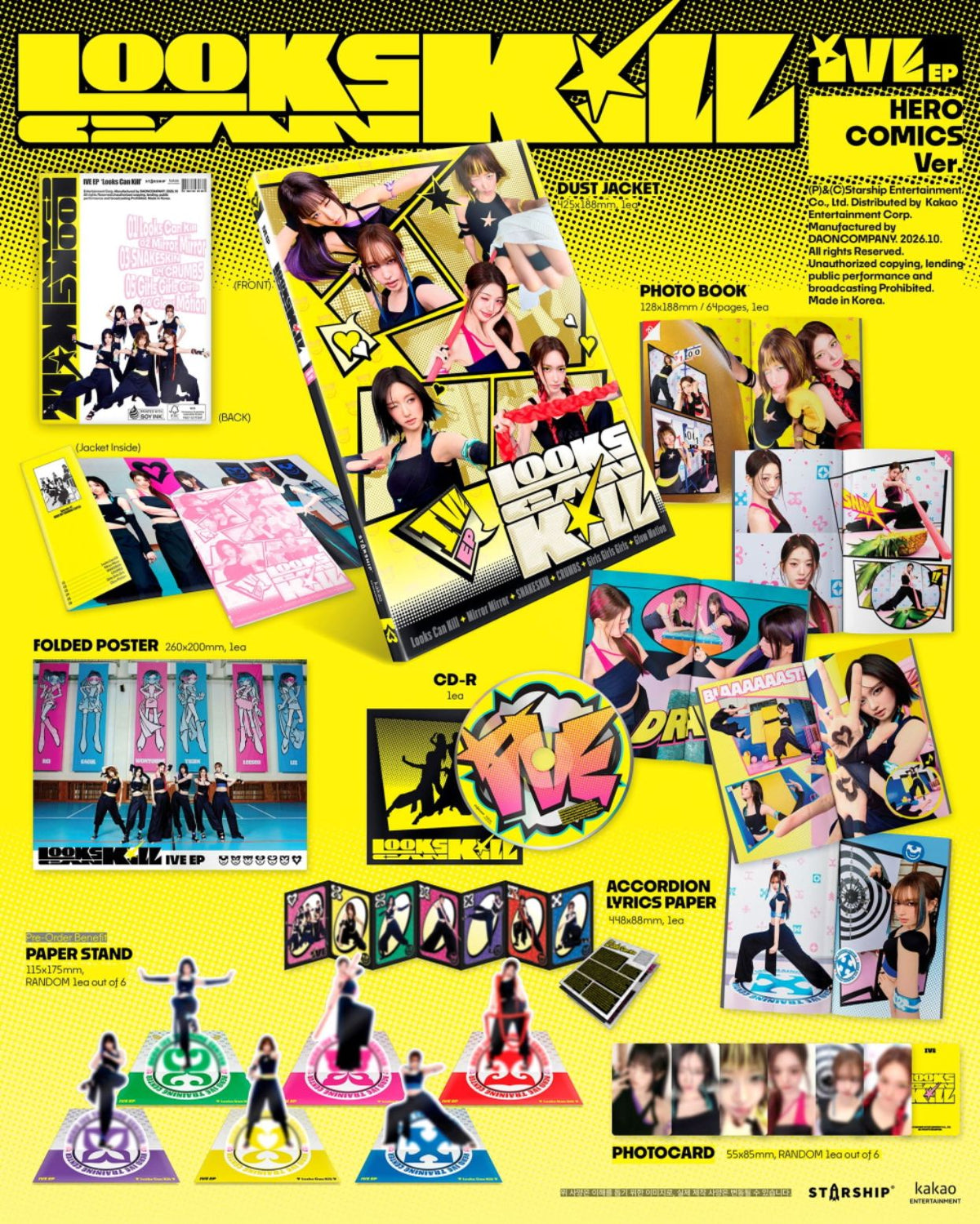 IVE - LOOKS CAN KILL SET + Starship Square Gift Nolae