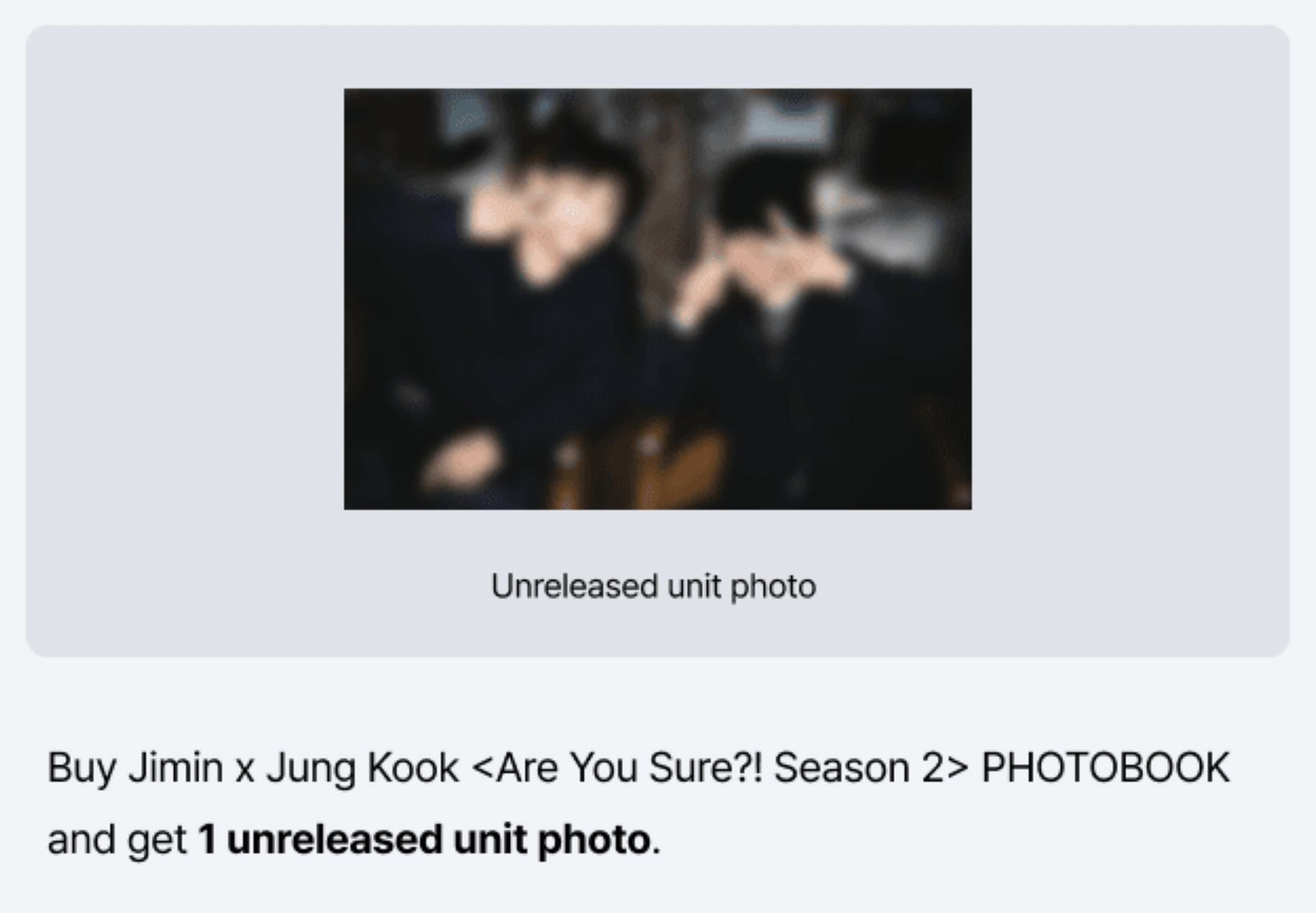 JIMIN X JUNGKOOK (BTS) - ARE YOU SURE?! SEASON2 (PHOTOBOOK) + Weverse Gift Nolae