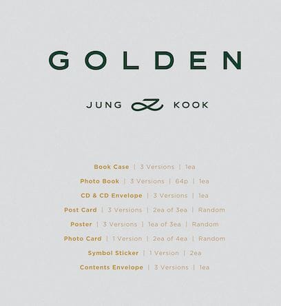 JUNGKOOK (BTS) - GOLDEN (1ST SOLO ALBUM) LUCKY DRAW Nolae