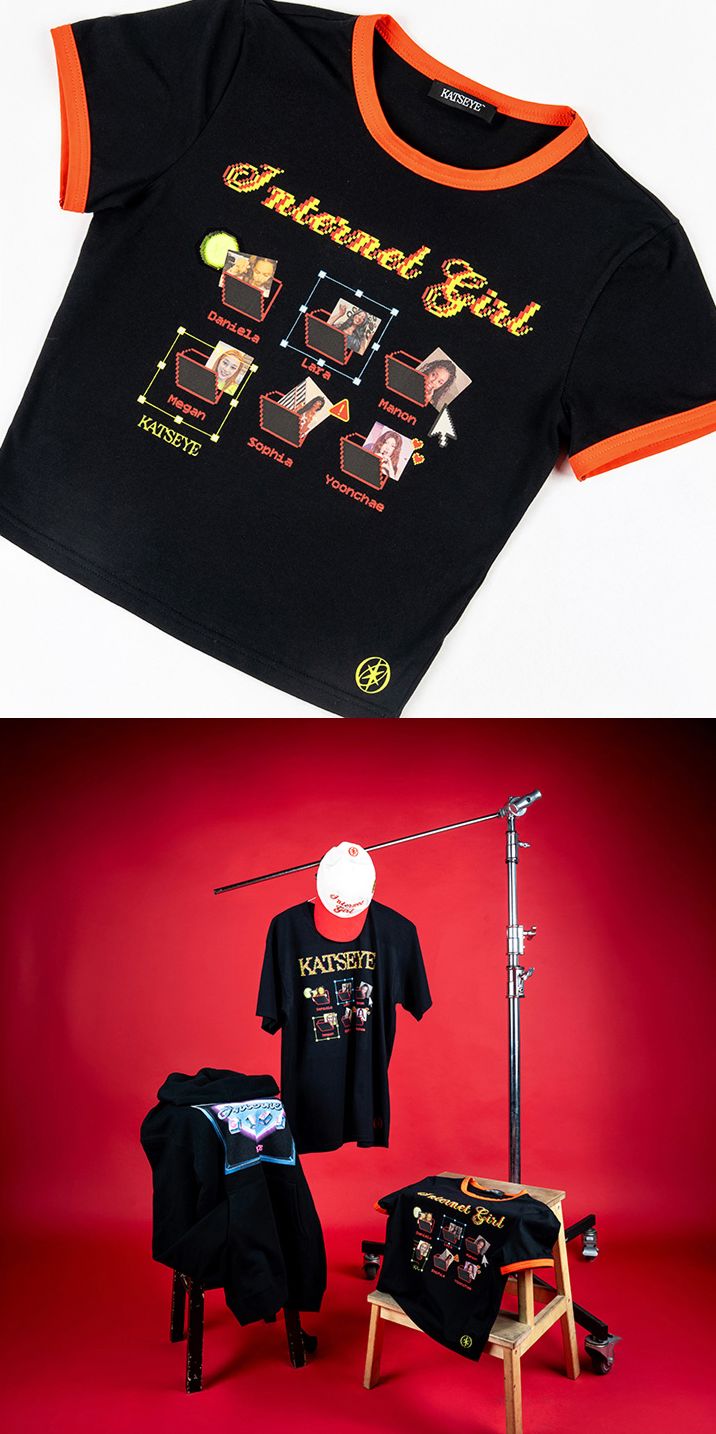 KATSEYE 2026 Internet Girl Single Album Graphic 2 Piece Outfit - Women KATSEYE 2026 Internet Girl Single Album Graphic 2 Piece Outfit - Women
