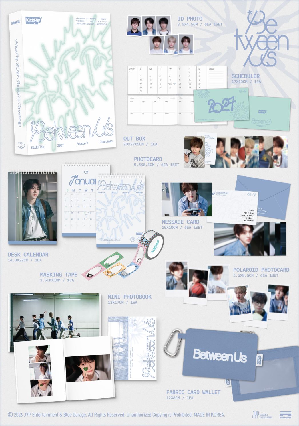 KICKFLIP - 2027 SEASON'S GREETINGS (BETWEEN US) + KPOP TOGETHER Gift Nolae