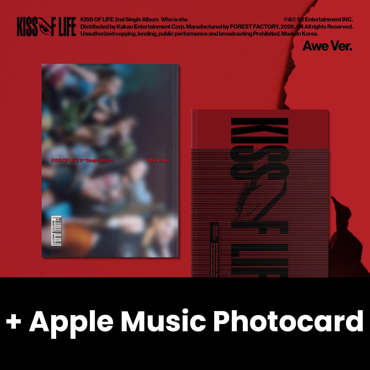 KISS OF LIFE - WHO IS SHE (AWE VER.) + Apple Music Photocard Nolae