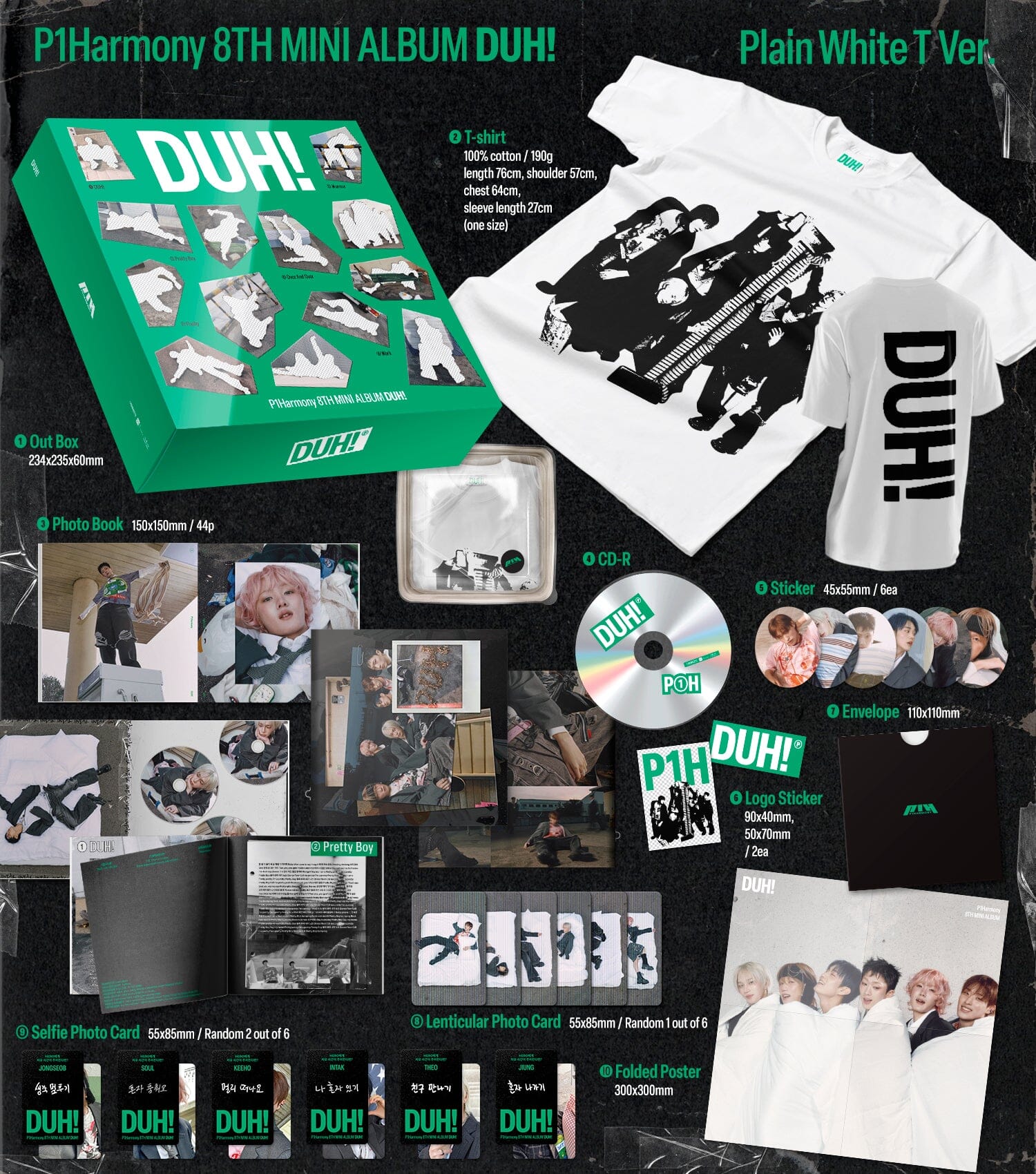 P1HARMONY - DUH! (PLAIN WHITE T VER.) Nolae