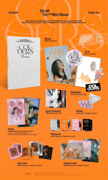 SOLAR (MAMAMOO) - COLOURS (THE 2ND MINI ALBUM) PALETTE VER. Nolae