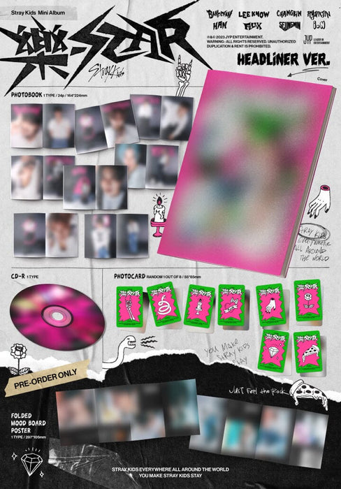Stray Kids - ROCK-STAR (樂-STAR) Headliner Ver. + Soundwave Photocard Nolae