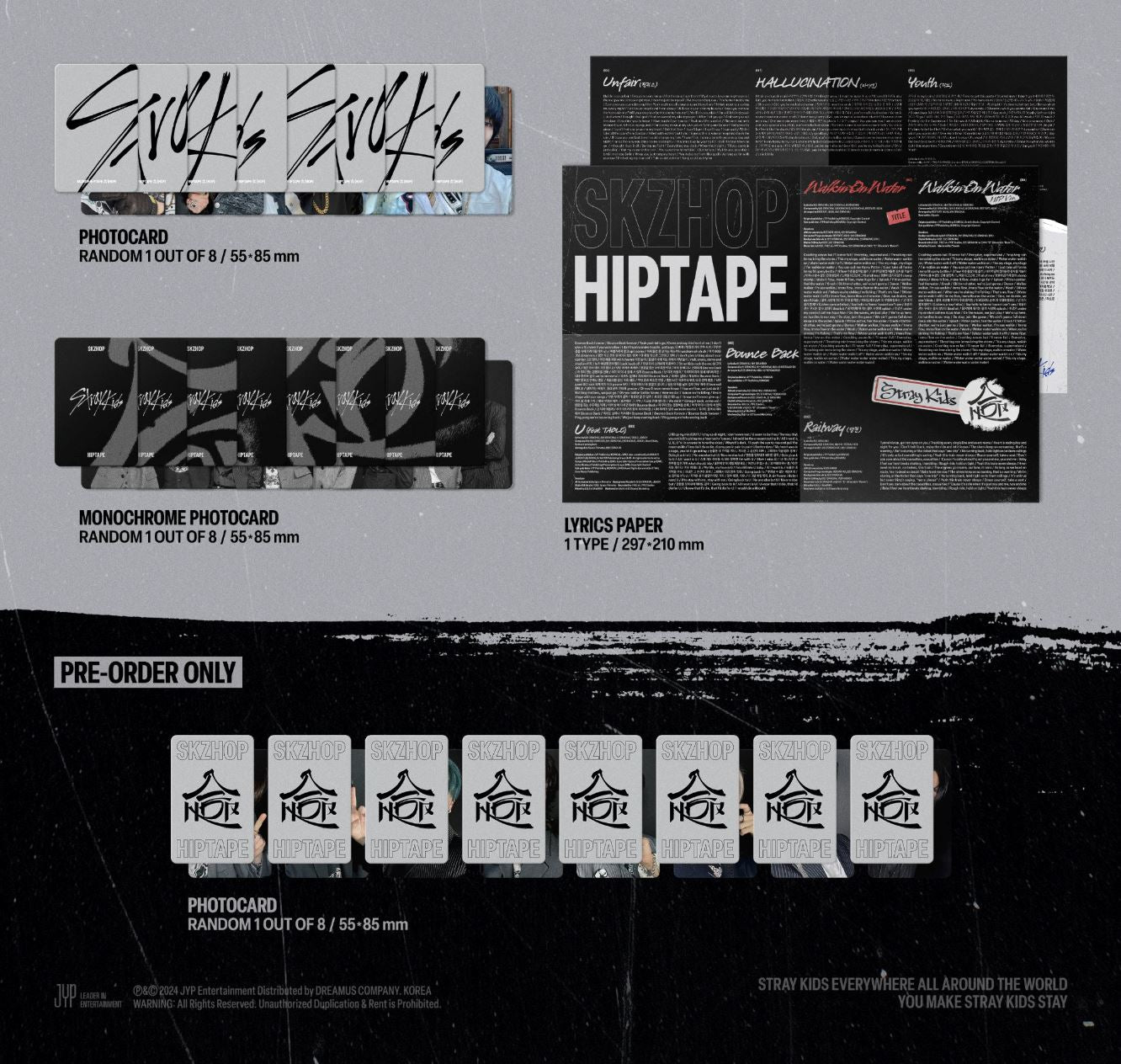 STRAY KIDS - SKZHOP HIPTAPE ‘合 (HOP)’ (ACCORDION VER.) + BDM Photocard Nolae