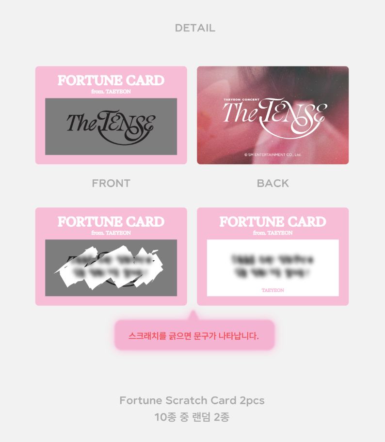 TAEYEON (SNSD) - FORTUNE SCRATCH CARD SET (2025 TAEYEON CONCERT 'THE TENSE' OFFICIAL MD) Nolae