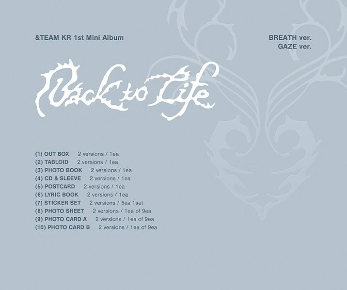 &TEAM - BACK TO LIFE (1ST KOREAN MINI ALBUM) Nolae