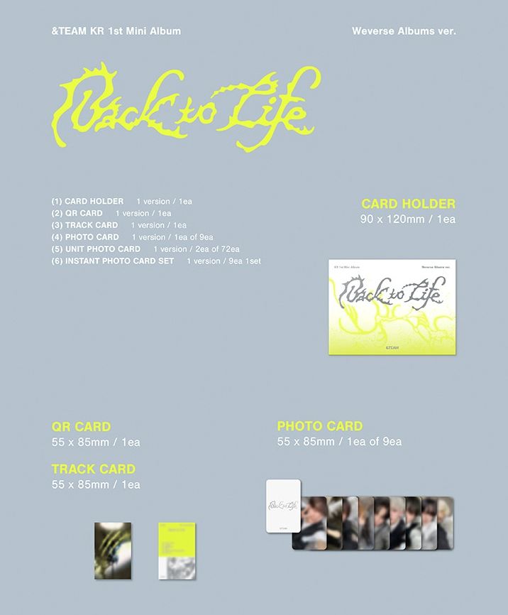 &TEAM - BACK TO LIFE (1ST KOREAN MINI ALBUM) (PHOTOCARD BOX) (WEVERSE ALBUMS VER.) Nolae