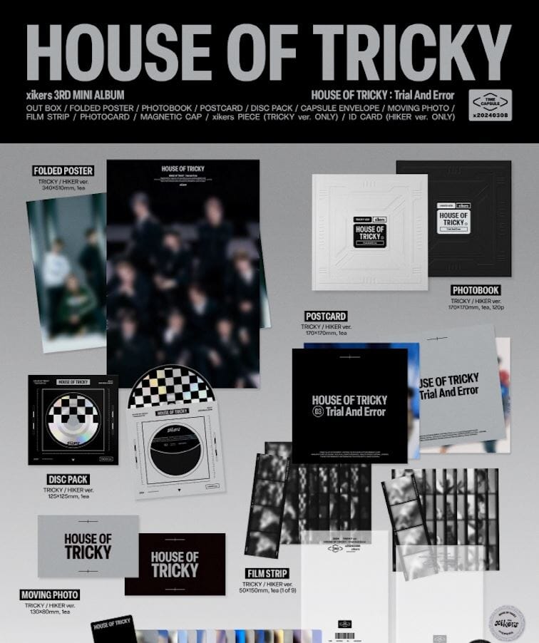 XIKERS - HOUSE OF TRICKY : TRIAL AND ERROR (3RD MINI ALBUM) + Makestar Ribbon Photocard Nolae