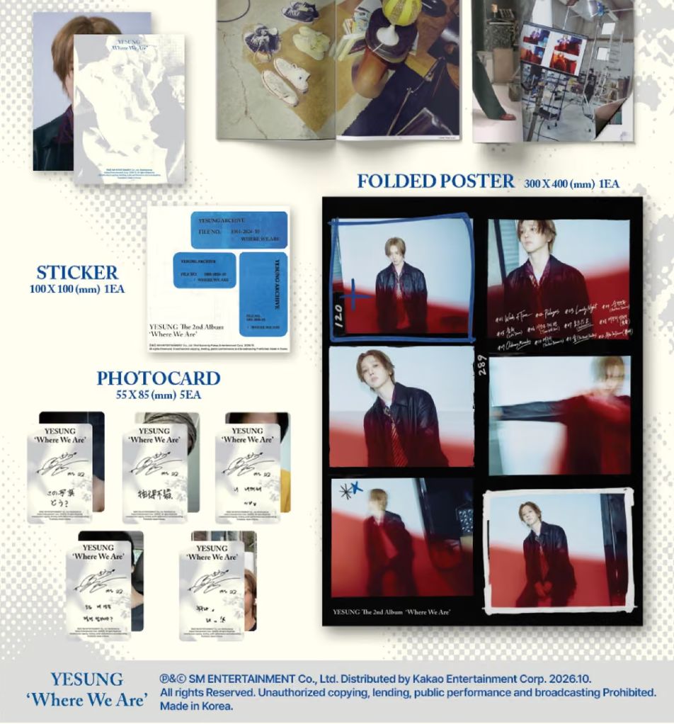 YESUNG (SUPER JUNIOR) - WHERE WE ARE SET + SM Gift Nolae