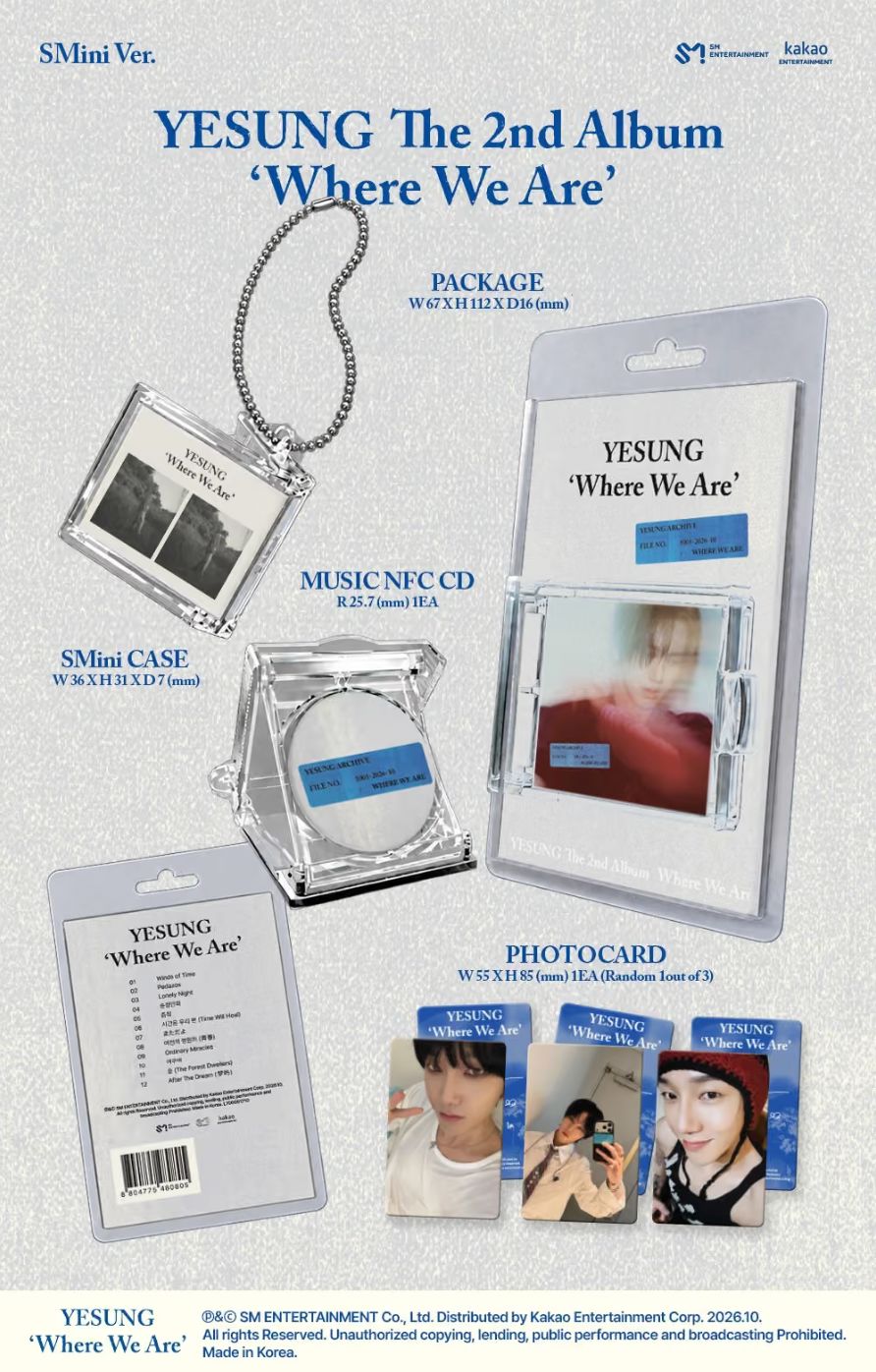 YESUNG (SUPER JUNIOR) - WHERE WE ARE SET + SM Gift Nolae