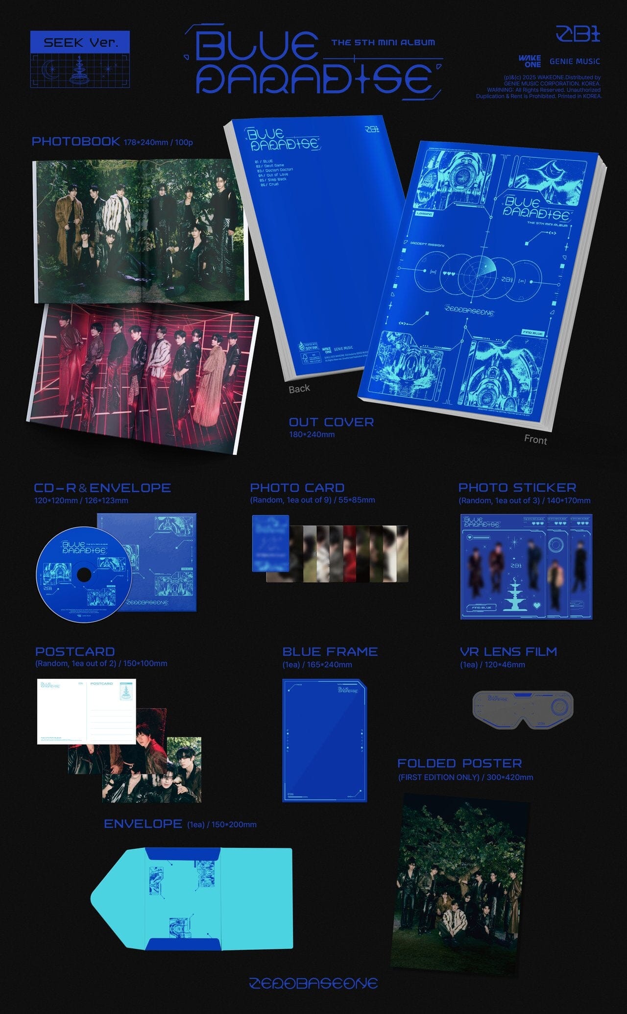 ZB1 - BLUE PARADISE (PHOTOBOOK VER.) + Apple Music Photocard Nolae