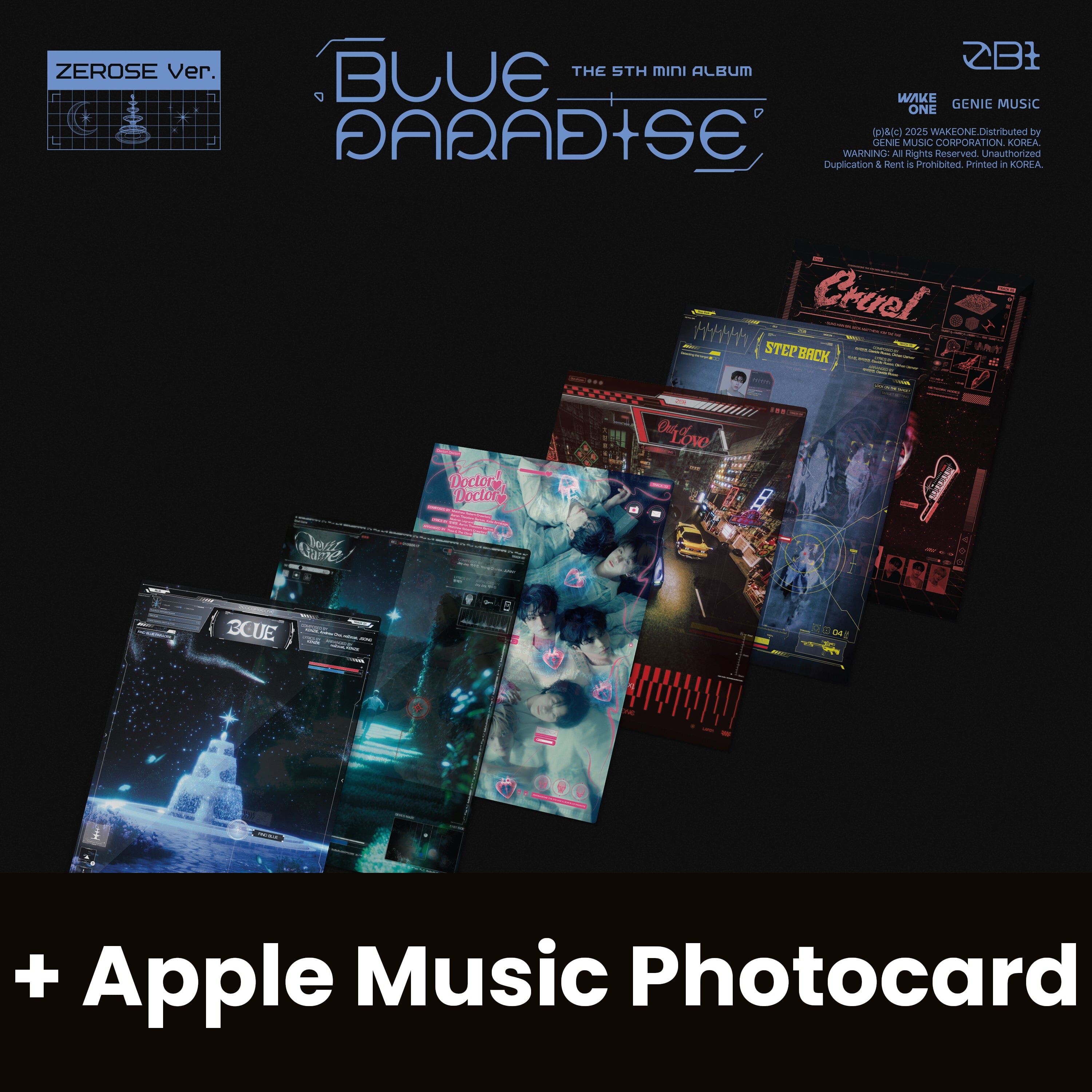 ZB1 - BLUE PARADISE (ZEROSE VER.) + Apple Music Photocard Nolae