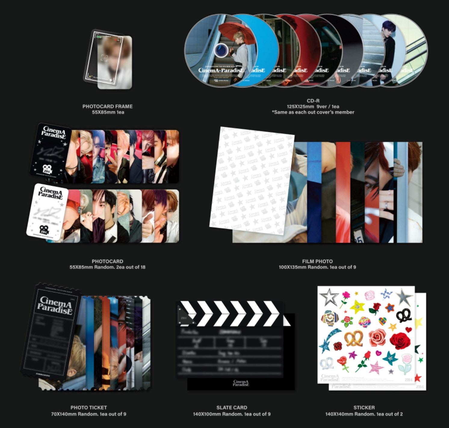 ZB1 - CINEMA PARADISE (THE 4TH MINI ALBUM) DIGIPACK VER. + BDM Photocard Nolae