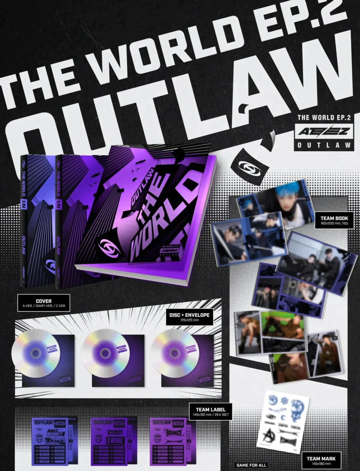 ATEEZ - THE WORLD EP.2 OUTLAW + Soundwave Fotokarte Nolae Kpop