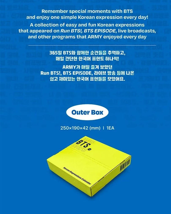 BTS - 365 BTS DAYS (KOREAN EXPRESSIONS CALENDAR) Nolae Kpop