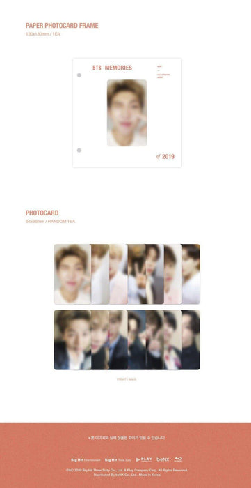 BTS MEMORIES OF 2019 BluRay (mit WeVerse Geschenk)