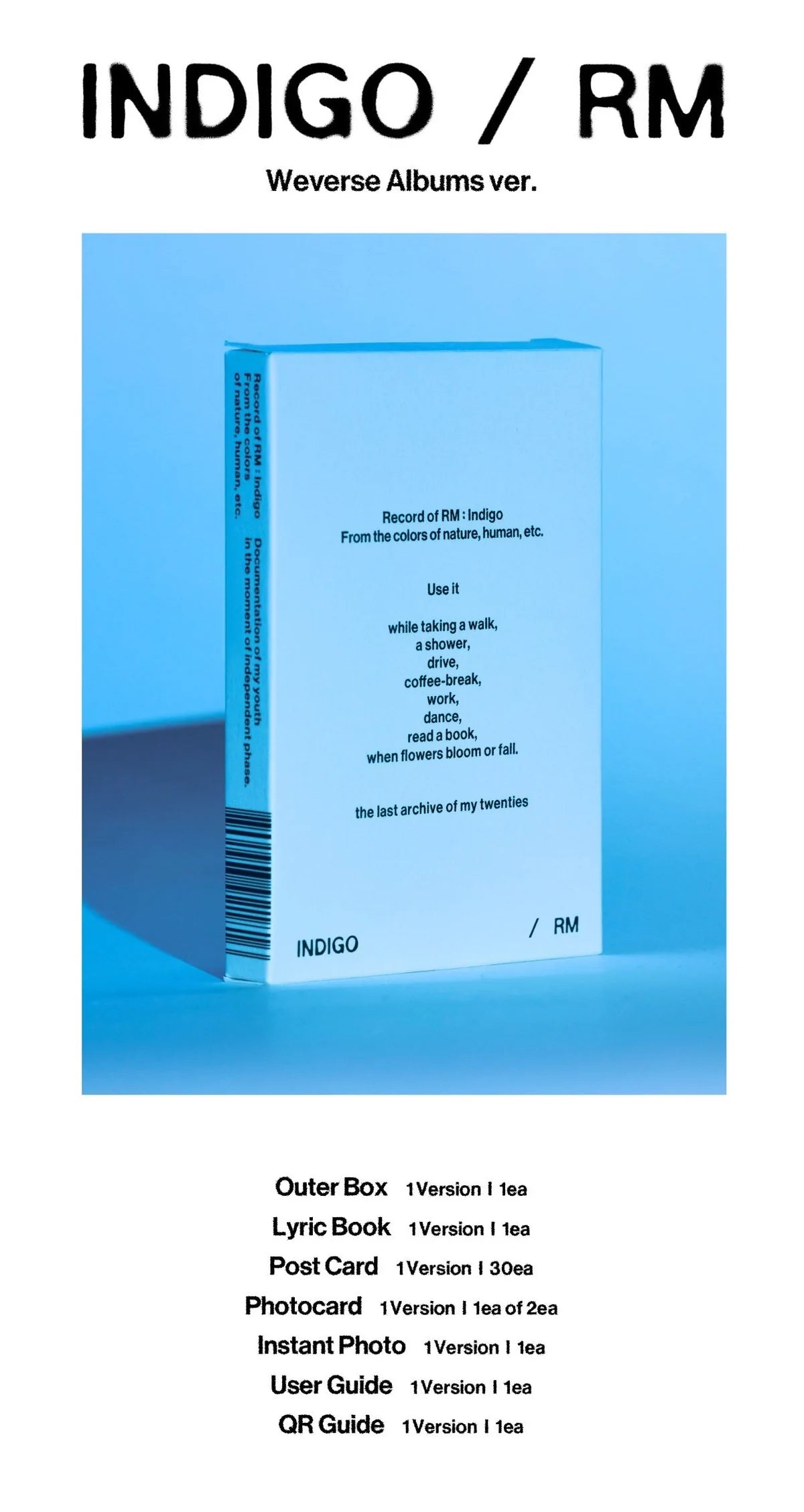 BTS RM - INDIGO (1ST SOLO ALBUM)