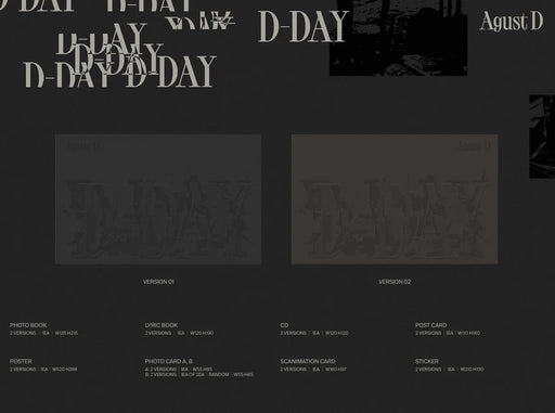BTS SUGA (Agust D) - D-DAY (1ST SOLO ALBUM) + Weverse Gift Nolae Kpop