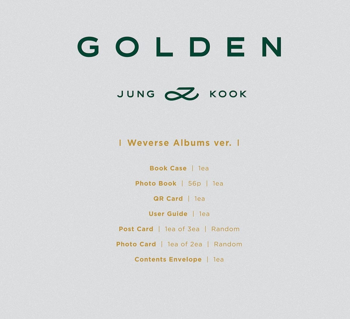 JUNGKOOK (BTS) - GOLDEN (WEVERSE ALBUMS VER.) Nolae Kpop