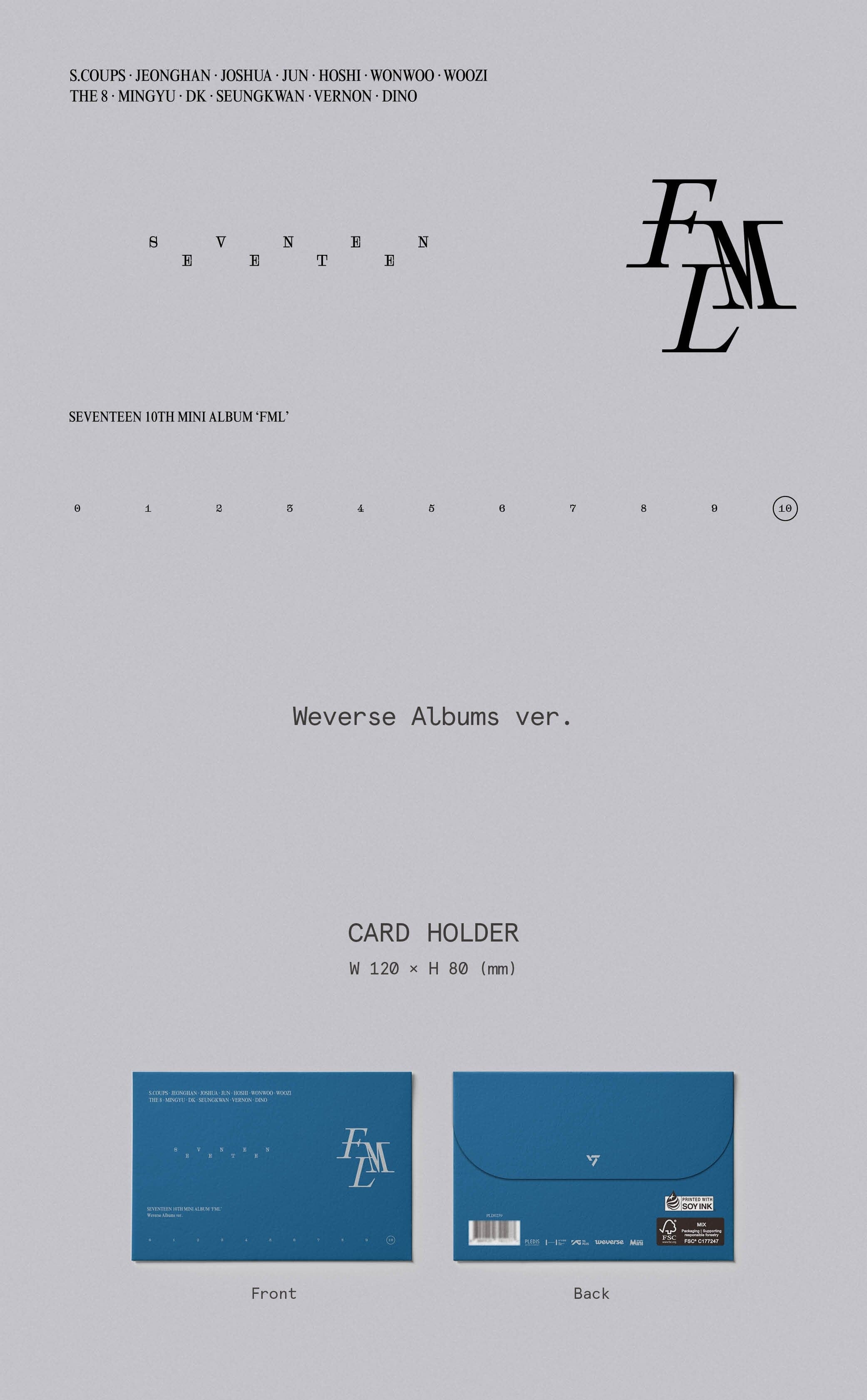 SEVENTEEN - 'FML' (10th Mini Album) WeVerse Album + WeVerse Gift Nolae Kpop